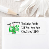 Groene roze kerstbomen etiket (Insitu)