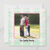 Groene Roze Kerstbomen Foto Kaart (Achterkant)