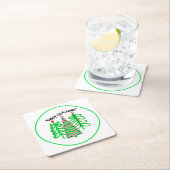 Groene roze kerstbomen kartonnen onderzetters (Insitu)