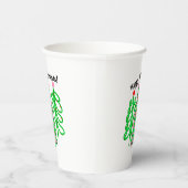 Groene roze kerstbomen papieren bekers (Rechts)