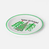 Groene roze kerstbomen papieren bordje (Gekanteld)