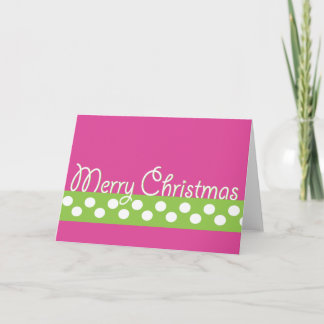 Groene & Roze Kerstkaart Feestdagen Kaart