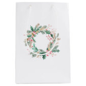 Groene Roze Kerstkrans Medium Cadeauzakje (Voorkant)