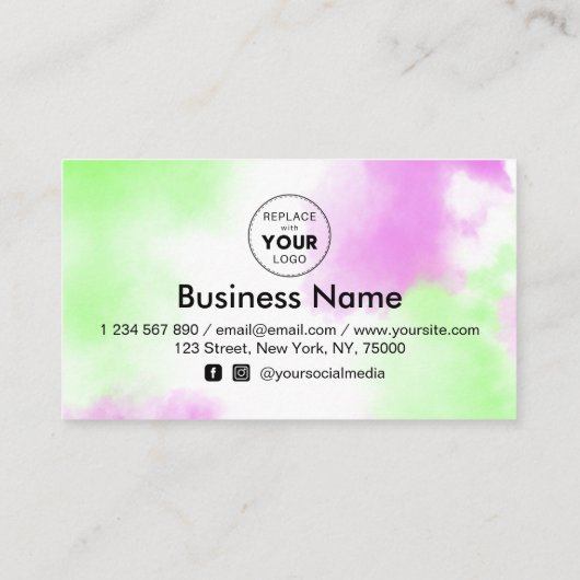 Groene roze kleurstof Voeg een minimale korting op Klantenkaartje (Achterkant)