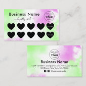 Groene roze kleurstof Voeg een minimale korting op Klantenkaartje (Voorkant / Achterkant)