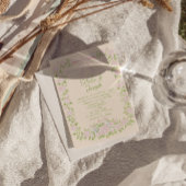 Groene Roze Lint Bloem Zomer All-in-One Trouwjurk Kaart