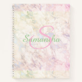  groene roze marmer naam op maat notitieboek (Voorkant)