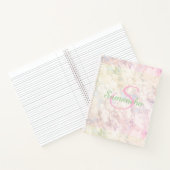  groene roze marmer naam op maat notitieboek (Binnen)