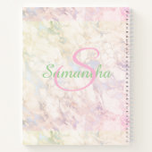  groene roze marmer naam op maat notitieboek (Achterkant)