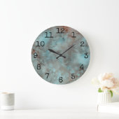 Groene  roze marmeringinkten grote klok (Huis)