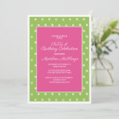 Groene roze met witte Stippen Birthday Party Kaart (Staand voorkant)