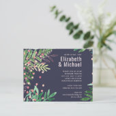 Groene Roze Moderne Bruiloft Uitnodiging Briefkaart (Staand voorkant)