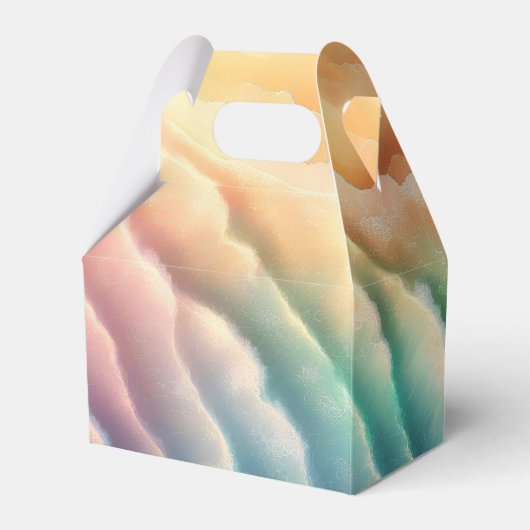 Groene Roze Oceaan Strand Blauwe Waterverf Zomer Z Bedankdoosjes (Achterkant)