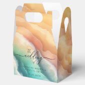 Groene Roze Oceaan Strand Blauwe Waterverf Zomer Z Bedankdoosjes (Geopend)