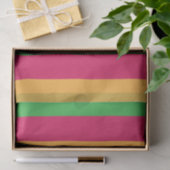 Groene Roze Oranje Verticale Strepen Tissuepapier (Geschenk)