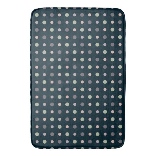 Groene, roze, paarse, blauwe stippen badmat (Voorkant Verticaal)