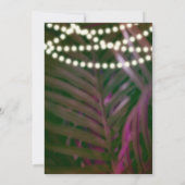 Groene Roze Palmbladeren Lichten Bruidsdouche Kaart (Achterkant)