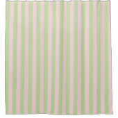 Groene Roze Pastel Strepen Patroon Moderne Geometr Douchegordijn (Voorkant)