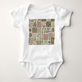 Groene Roze Patchwork Dekbed Landelijk Vintage Boh Romper