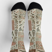 Groene & Roze Patchwork Quilt Rustieke Quilt Boho Sokken (Top)