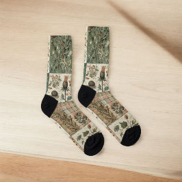 Groene & Roze Patchwork Quilt Rustieke Quilt Boho Sokken