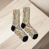 Groene & Roze Patchwork Quilt Rustieke Quilt Boho Sokken