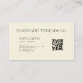 Groene Roze Quilt en Patchwork Handgemaakte Kledin Visitekaartje (Achterkant)