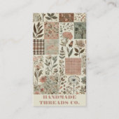 Groene Roze Quilt en Patchwork Handgemaakte Kledin Visitekaartje (Voorkant)