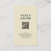 Groene Roze Quilt en Patchwork Handgemaakte Kledin Visitekaartje (Achterkant)