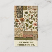 Groene Roze Quilt en Patchwork Handgemaakte Kledin Visitekaartje (Voorkant)