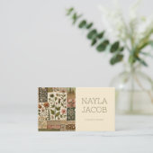 Groene Roze Quilt en Patchwork Handgemaakte Kledin Visitekaartje (Staand voorkant)