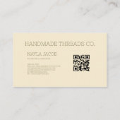 Groene Roze Quilt en Patchwork Handgemaakte Kledin Visitekaartje (Achterkant)