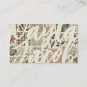 Groene Roze Quilt en Patchwork Handgemaakte Kledin Visitekaartje (Voorkant)