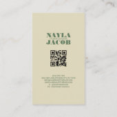 Groene Roze Quilt en Patchwork Handgemaakte Kledin Visitekaartje (Achterkant)