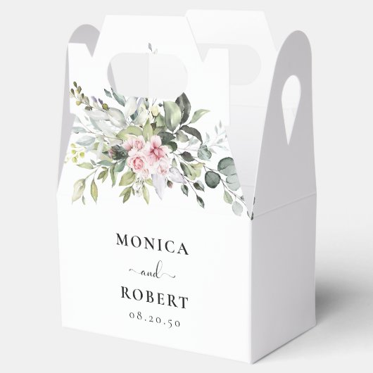 Groene Roze Roos Trouwgunstdoos Bedankdoosjes (Geopend)