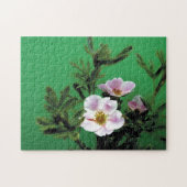 groene roze roze bloemen, Elegant Legpuzzel (Horizontaal)