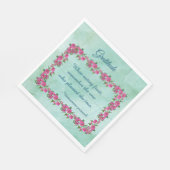 Groene & Roze Rozen Dankbaarheid Servet (Hoek)