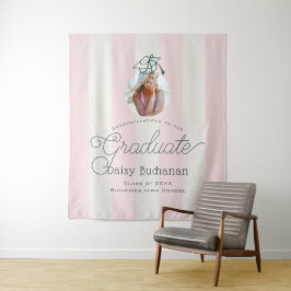 Groene Roze Strepen Foto Afstudeerachtergrond Prop Wandkleed