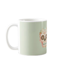 Groene Roze Suiker Skull Día de los Muertos