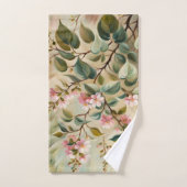 Groene Roze Tak Badhanddoeken Bad Handdoek (Handdoek)