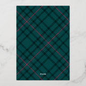 Groene & Roze Tartan | bedrijfsfeest Folie Uitnodiging (Achterkant)