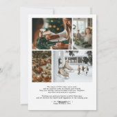 Groene & Roze Tartan | Coquette Bow Monogram Foto Feestdagenkaart (Achterkant)