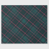 Groene & Roze Tartan | Moderne kerststal Cadeaupapier (Vlak)