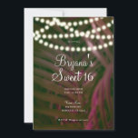 Groene Roze Tropische Palmbladeren & Lichten Sweet Kaart<br><div class="desc">Aanpassen voor elk evenement</div>