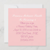 Groene Roze Tutu Prinses Verjaardagsfeestje uitnod Kaart (Achterkant)