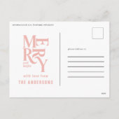 groene roze vintage kerst aankondiging (Achterkant)