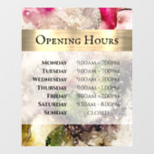 Groene roze Waterverf die het Venster van Uren ope Raamsticker (Vel)