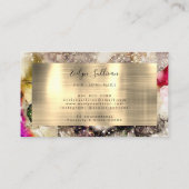 Groene roze Waterverf en Gold Foil logo Visitekaartje (Achterkant)