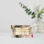 Groene roze Waterverf en Gold Foil logo Visitekaartje (Staand voorkant)