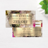 Groene roze Waterverf en Gold Foil verwijzingskaar Visitekaartje (Bureau)